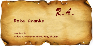 Reke Aranka névjegykártya