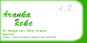 aranka reke business card